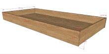 Stauraumbett >Sam< in Eiche Melamin Dekor, Holzwerkstoff - 206,4x87x94,6 (BxHxT)