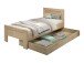 Stauraumbett >Sam< in Eiche Melamin Dekor, Holzwerkstoff - 206,4x87x94,6 (BxHxT)