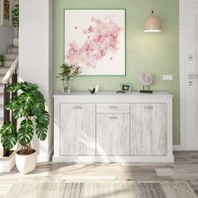 Sideboard >DACITE< in Velho Weiß und Artik Weiß - 158x87x40 (BxHxT)
