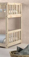 Etagenbett >Ronald< in Kiefer Natur lackiert - 210x121,5x129 (BxHxT)