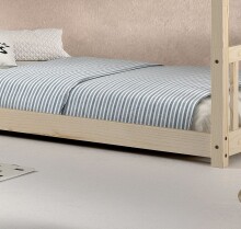 Etagenbett >Ronald< in Kiefer Natur lackiert - 210x121,5x129 (BxHxT)