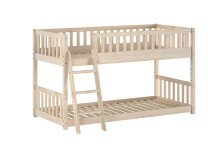 Etagenbett >Ronald< in Kiefer Natur lackiert - 210x121,5x129 (BxHxT)
