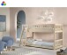 Etagenbett >Ronald< in Kiefer Natur oder weiss lackiert - 210x121,5x129 (BxHxT)