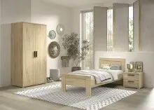 Schlafzimmer-Set >Sam< (3-teilig) in Eiche Melamin...
