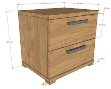 Schlafzimmer-Set >Sam< (3-teilig) in Eiche Melamin Dekor, Holzwerkstoff