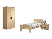 Schlafzimmer-Set >Sam< (3-teilig) in Eiche Melamin...