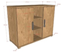 Schlafzimmer-Set >Sam< (4-teilig) in Eiche Melamin Dekor, Holzwerkstoff