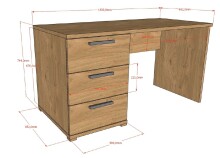 Schlafzimmer-Set >Sam< (4-teilig) in Eiche Melamin Dekor, Holzwerkstoff