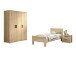 Schlafzimmer-Set >Sam< (3-teilig) in Eiche Melamin Dekor, Holzwerkstoff