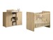 Babymöbel-Set >Sam< (3-teilig) in Eiche Melamin Dekor - 124,8x95,1x65,8 (BxHxT)