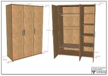 Babymöbel-Set >Sam< (4-teilig) in Eiche Melamin Dekor - 100,5x199,2x59 (BxHxT)