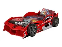 Autobett >Max< in Rot, Holzwerkstoff - 229x58x114cm...