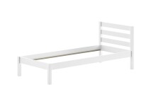Einzelbett >Pino< in Kiefer weiß lackiert, Kiefer massiv - 211x84,4x97,5 (BxHxT)