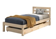 Stauraumbett >Pino< in Kiefer natur lackiert -...
