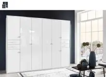 Drehtürenschrank >Danzig< in WEISS + GLAS...