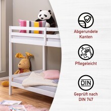 Etagenbett >Small Cloud< in Weiß - 96x150x207 (BxHxT)