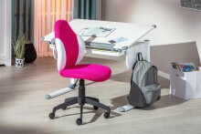 Schreibtischstuhl >JESSI< in Himbeer/Weiß, Mesh - 52x103,5x56 (BxHxT)
