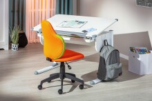 Schreibtischstuhl >JESSI< in Orange/Grün, Mesh - 52x103,5x56cm (BxHxT)