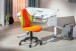 Schreibtischstuhl >JESSI< in Orange/Grün, Mesh - 52x103,5x56cm (BxHxT)
