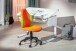 Schreibtischstuhl >JESSI< in Orange/Grün, Mesh - 52x103,5x56cm (BxHxT)