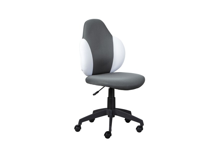 Schreibtischstuhl >JESSI< in Grau/Weiß, Mesh - 52x103,5x56cm (BxHxT)