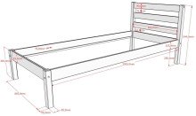 Stauraumbett >Pino< in Kiefer natur lackiert - 211x84,4x97,5 (BxHxT)