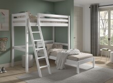Hochbett >Pino< in Kiefer massiv weiß...