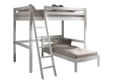Hochbett >Pino< in Kiefer weiß lackiert,...