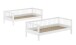 Etagenbett >Buche massiv< in Weiß, Buche massiv - 207,5x175,4x97,5cm (BxHxT)