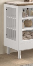 Wickelkommode >Buche massiv< in Buche massiv weiß lackiert - 100x95x55 (BxHxT)