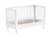 Babybett >Buche massiv< in weiß lackiert - 144,4x88x74 (BxHxT)