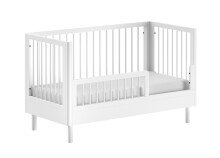 Babybett >Buche massiv< in weiß lackiert - 144,4x88x74 (BxHxT)