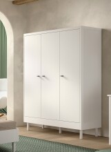 Drehtürenschrank >Buche massiv< in weiß...