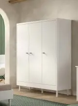 Drehtürenschrank >Buche massiv< in weiß...