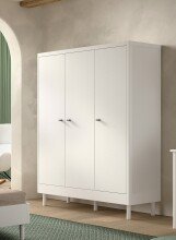 Drehtürenschrank >Buche massiv< in weiß...