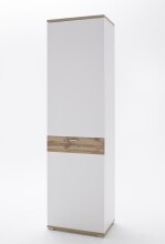 Garderobenschrank >Clayborn< in weiss / Wotan-Eiche...