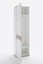 Garderobenschrank >Clayborn< in weiss / Wotan-Eiche...