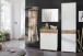 Garderobenschrank >Clayborn< in weiss / Wotan-Eiche Dekor  - 58x205x40cm (BxHxT)
