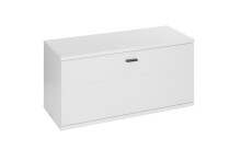 Schuhbank >Menaro< in weiss / Viking Oak Dekor - 90x44x37 (BxHxT)
