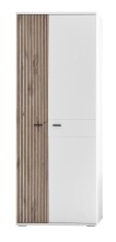 Garderobenschrank >Menaro< in weiss / Viking Oak...