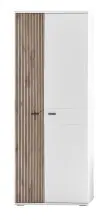 Garderobenschrank >Menaro< in weiss / Viking Oak...