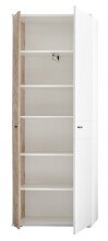Garderobenschrank >Menaro< in weiss / Viking Oak...