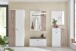 Garderobenschrank >Menaro< in weiss / Viking Oak Dekor - 75x198x37 (BxHxT)