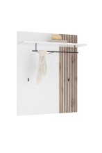 Garderobenpaneel >Menaro< in weiss / Viking Oak...