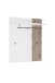 Garderobenpaneel >Menaro< in weiss / Viking Oak Dekor - 90x112x29 (BxHxT)