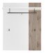 Garderobenpaneel >Menaro< in weiss / Viking Oak Dekor - 90x112x29 (BxHxT)