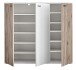 Schuhkommode >Menaro< in weiss / Viking Oak Dekor - 132x118x37 (BxHxT)