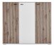 Schuhkommode >Menaro< in weiss / Viking Oak Dekor - 132x118x37 (BxHxT)