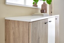 Garderoben-Set >Menaro< (3-teilig) in weiss / Viking Oak Dekor - 172x198x37 (BxHxT)