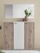 Garderoben-Set >Menaro< (3-teilig) in weiss / Viking Oak Dekor - 172x198x37 (BxHxT)